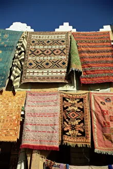 Moroccan Gallery: Carpets for sale outside shop in frontier town of Agdz