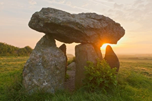 Traditionally Welsh Prints: Carreg Samson Dolmen at sunrise, Abercastle, Pembrokeshire, Wales, United Kingdom, Europe