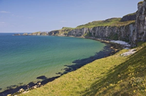 Images Dated 24th May 2008: Carrick Island in Larrybane Bay, with a limestone headland, on the North Antrim Causeway Coast Way