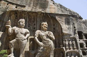 Dragon Gate Grottoes Prints: Carved Buddha images at Longmen Caves
