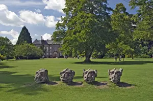 Northumbria Prints: Carved griffon heads recovered from a ships hull where they had been used as ballast