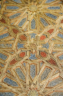 Alcazar Prints: Carved and painted wood on door