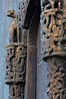 Creativity Prints: Detail of carved portal arch, Lom Stave Church