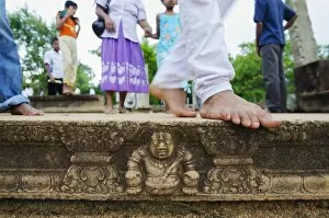 Images Dated 12th December 2011: Carved steps detail, Mahasens Palace, Anuradhapura, UNESCO World Heritage Site, Sri Lanka, Asia