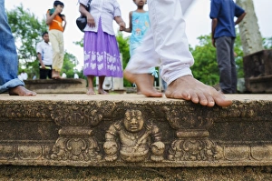 Anuradhapura Prints: Carved steps detail, Mahasens Palace
