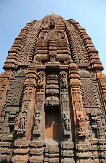 Typically Indian Prints: Carved stone Vimana in the 10th century Mukteswar Temple, dedicated to Lord Shiva
