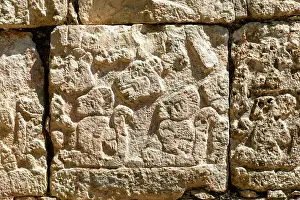 Mesoamerica Prints: Carved stonework details, Temple of Panels (Templo de los Tableros Esculpidos)