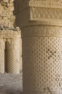 Stucco Prints: Carved stucco decoration on column