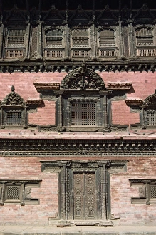 Bhaktapur Prints: Carved wooden windows of the 55 Window Palace on Durbar