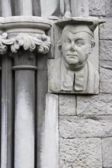 Carving at entrance to St. Patricks Cathedral, Dublin, Republic of Ireland, Europe