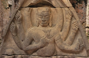 Hoi An Prints: Detail of carving of Hindu divinity