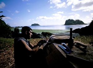 One Young Man Only Prints: Carving a totem, Queen Charlotte Island, British Columbia (B. C. ), Canada, North America