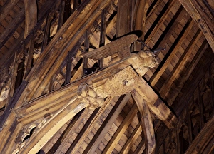 Carve Prints: Detail of carving, Westminster Hall, Houses of Parliament, Westminster