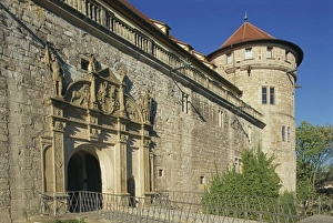 Tubingen Prints: Carvings over the entrance to Castle Hohentubingen