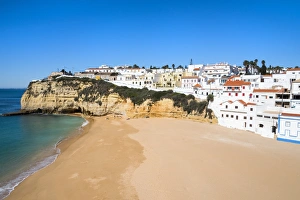 Algarve Prints: Carvoeiro and Beach, Algarve, Portugal, Europe