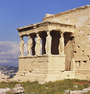 Athens Prints: Caryatids, Erechteion, Acropolis, Athens, Greece