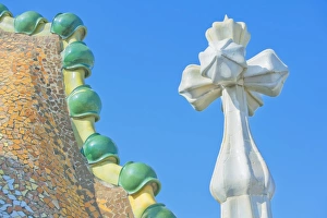 Casa Batllo Prints: Casa Batllo roof top, Barcelona, Catalonia, Spain, Europe