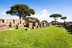 Ostia Prints: Case a Giardino, Ostia Antica archaeological site, Ostia, Rome province, Lazio, Italy