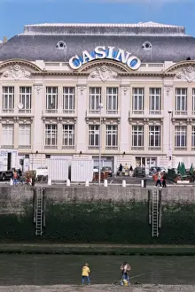 Trouville Prints: Casino from across the harbour, Trouville, Basse Normandie (Normandy), France, Europe