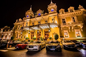 Parked Prints: Casino at night, Monaco, Europe