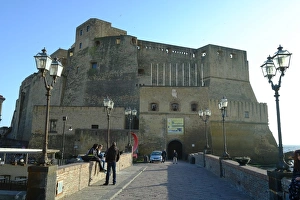 Street Lamp Prints: Castel dell Ovo (Egg Castle), Naples, Campania, Italy, Europe