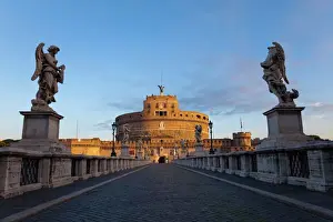 Bridges Prints: Castel Sant Angelo and Ponte Sant Angelo (Bridge of Angels) at dawn