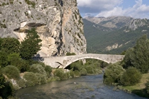 Connecting Prints: Castellane, bridge over Verdon river, Provence, France, Europe