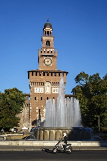 Milan Prints: Castello Sforzesco (Sforza Castle), Milan, Lombardy, Italy, Europe