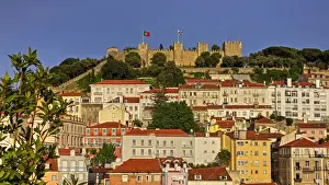 Baixa Prints: Castelo de Sao Jorge, Baixa, Lisbon, Portugal, Europe