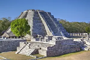 Pyramid Prints: Castillo de Kukulcan, Mayapan, Mayan archaeological site, Yucatan, Mexico, North America