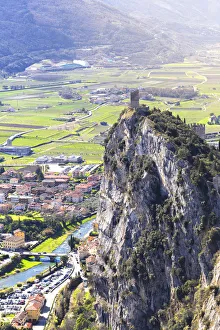 Jagged Prints: Castle of Arco from Mount Colodri, Arco di Trento, Trento Province, Trentino-Alto Adige