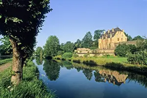 Burgundy Prints: Castle on the bank of the Canal of Nivernais