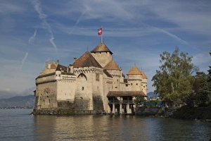 The Castle of Chillon, on Lake Geneva, Montreux, Canton Vaud, Switzerland, Europe