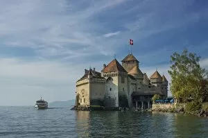 12th Century Gallery: The Castle of Chillon, on Lake Geneva, Montreux, Canton Vaud, Switzerland, Europe