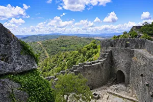 Centro Prints: Castle courtyard, Sortelha, Serra da Estrela, Beira Alta, Centro, Portugal, Europe