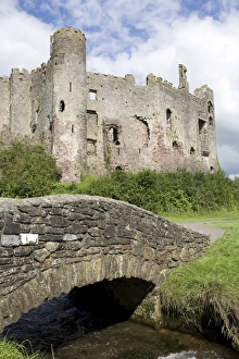 Images Dated 22nd August 2008: Castle and footbridge, Laugharne, Carmarthenshire, South Wales, Wales, United Kingdom