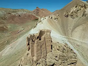 Altitude Prints: Castle Gorgaheen seen from above in the mountains of Yaklawang region in Bamiyan province of Afghanistan