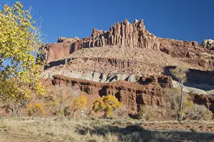The Castle, an iconic sandstone peak forming part of the Waterpocket Fold, autumn, Fruita