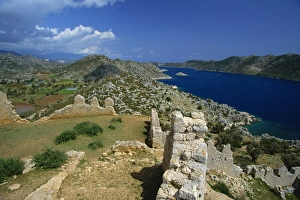 Kekova Prints: Castle at Kaleucagiz, Kekova, near Kas, Anatolia, Turkey, Asia Minor, Eurasia
