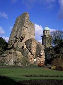 Jeopardy Prints: Castle with leaning tower, Bridgnorth, Shropshire, England, United Kingdom, Europe