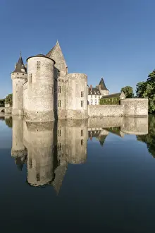 Centre Prints: Castle and its moat, Sully-sur-Loire, UNESCO World Heritage Site, Loiret, Centre