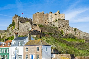 Gorey Prints: Castle of Mont Orgueil, Jersey, Channel Islands, United Kingdom, Europe