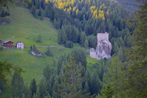 9th Century Prints: Castle, Passo Tre Croci, Belluno Province, Veneto, Italian Dolomites, Italy, Europe