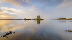 15th Century Prints: Castle Stalker on its own island in Loch Laich off Loch Linnhe, Port Appin, Argyll