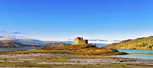 Castle Tioram on the coastal island Eilean Tioram where River Shiel and Loch Moidart meet