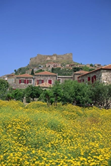 Lesbos Prints: Castle above the town of Molyvos