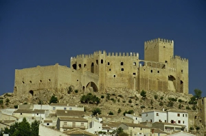 Almeria Prints: Castle and village houses, Velez Blanco, Almeria, Andalucia, Spain, Europe