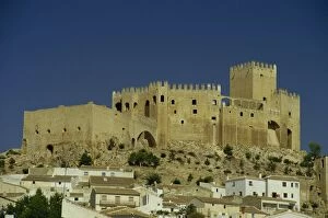 Castle and village houses, Velez Blanco, Almeria, Andalucia, Spain, Europe