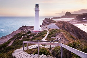Descending Prints: Castlepoint Lighthouse, Castlepoint, Wellington Region, North Island, New Zeland, Pacific
