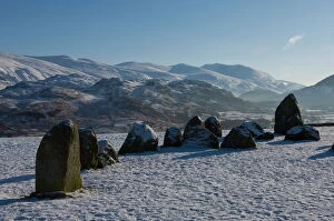 Images Dated 3rd January 2010: Castlerigg Stone Circle and the Helvellyn Range, Lake District National Park